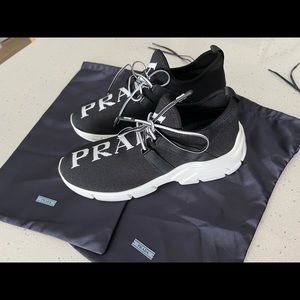 PRADA Knit Fabric Logo Sneakers 7
